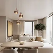 Lyora Moderne hanglamp Serena 3-lichts koffie bruin