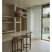 Lyora Hanglamp Rielo zwart met rotan