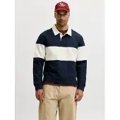 Jack & Jones Sweatshirt 'JORFREDERIKSBERG' donkerblauw / wit