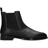 Manfield Zwarte leren chelsea boots | Maat 40