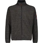 CMP - Jacket Jacquard Knitted 38H2237 - Fleecevest 50, zwart/grijs