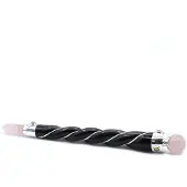 AW Gifts Twisted Healing Wand - Silver Rose Quartz Sphere
