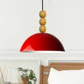 Bamyum Lipeo hanglamp, industriële Modern stijl, Ø26 cm, rood metalen lamp