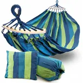 Allbag Markless Double XXL Braziliaanse hangmat met spreidstokken en draagtas