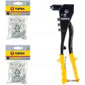 Topex Nitset: Nitboormachine met 100 Aluminium Klinknagels (3.2mm)