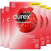 Durex Condooms Strawberry 20st - 5 Stuks - Voordeelverpakking