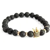 Ancient Wisdom Gouden kroon / lavasteen - edelsteen armband