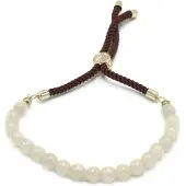 Ancient Wisdom 18K vergulde edelsteen bordeauxrode armband - rozenkwarts