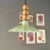 Bamyum Risso hanglamp, industriële Modern stijl, Ø25 cm, groen metalen lamp