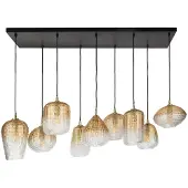 AnLi Style Hanglamp Dot, 5+4 lichtpunten / Amberkleurig glas