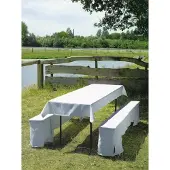 2lif Bier tafelset textiel wit 300 1st 100x260cm/ 2st 220x25x45cm