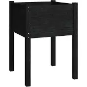 vidaXL Plantenbak 50x50x70 cm massief grenenhout zwart