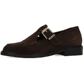 Manfield - Dames - Bruine suède loafers - Maat 36