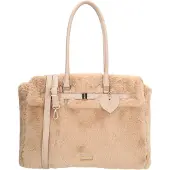 Charm London Faux Fur Laptoptas 15.6'' Stockholm Licht Taupe