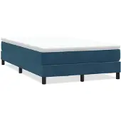 vidaXL Boxspring zonder matras fluweel donkerblauw 120x210 cm