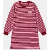 Woody slaapkleed meisjes/dames - roze gestreept - 'Dreamer' - 262-10-YDA-Z/913 - maat S