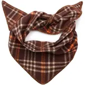 Manfield - Dames - Bruine geruite triangel sjaaltje - Maat 1