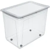 Keeeper opbergbox met wielen en Air Control systeem, 63 liter, 59 x 39 x 42 cm, Bert, Naturel (transparant)