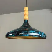 Bamyum Champion hanglamp, industriële Modern stijl, Ø40 cm, oceaanblauw metalen lamp