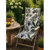 Madison Tuinstoelkussen hoge rug 50x123 cm Bliss Leaves Naturel