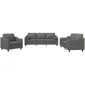 vidaXL 3-delige Loungeset met kussens stof donkergrijs
