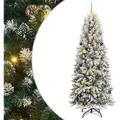 vidaXL Kunstkerstboom Wit 240 cm PVC en plastic en staal en PE