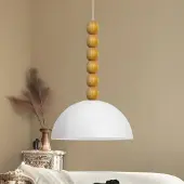 Bamyum Lipeo hanglamp, industriële Modern stijl, Ø26 cm, wit metalen lamp