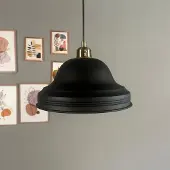 Bamyum Asletl hanglamp, industriële Modern stijl, Ø40 cm, zwart metalen lamp