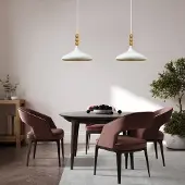 Bamyum Champion hanglamp, industriële Modern stijl, Ø35 cm, wit metalen lamp