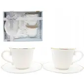 Tragar Bella Fiore Porseleinen Kop en Schotel Set 240ml Wit