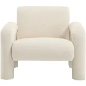 Vente-unique Fauteuil in beige getextureerde stof OLIVRA