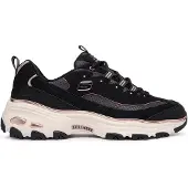 SKECHERS D'LITES-CHROME WAVE Dames Veterschoenen - Zwart / Rose Gold