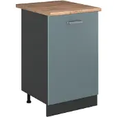 Vicco Keukenonderkast R-Line, Blauw-grijs/Antraciet, 50 cm goudkleurig eiken werkblad