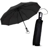 Le Monde du Parapluie Compacte UV-opvouwbare mini-paraplu voor op reis,Zwart