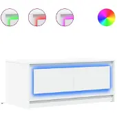 vidaXL LED-salontafel, wit, van houtvezel