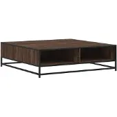 vidaXL Salontafel, bruin, eikenlook, 100x100x30 cm, houtvezel, metaal