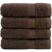 vidaXL Badhanddoeken SOLUND 4 st 600 g/m² 100x150 cm bruin