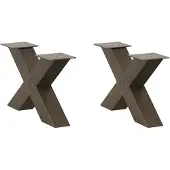 vidaXL Salontafelpoten 2 st X-vormig 60x(30-31) cm staal naturel