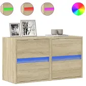 vidaXL TV-wandkasten met LED-verlichting, 2 stuks, Sonoma, 41x31x45 cm
