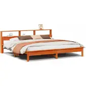 vidaXL Bedframe zonder matras massief grenenhout wasbruin 200x200 cm