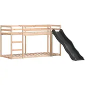 vidaXL Stapelbed met glijbaan en ladder massief grenenhout 80x200 cm