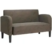 vidaXL Loveseat bank 110 cm kunstleer donkergrijs