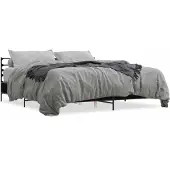 vidaXL Bedframe bewerkt hout metaal zwart 180x200 cm