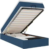 vidaXL Ottoman bed met matras 100x200cm stof blauw