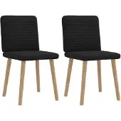 vidaXL Eetkamerstoelen 2 st stof zwart