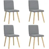 vidaXL Eetkamerstoelen 4 st stof lichtgrijs