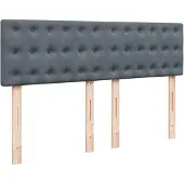 vidaXL Boxspring met matras fluweel donkergrijs 160x200 cm