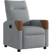 vidaXL Fauteuil verstelbaar stof lichtgrijs