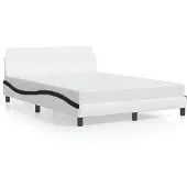 vidaXL Bedframe "Dover", wit en zwart, 120x200 cm, kunstleer