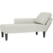 vidaXL Chaise longue met kussen&rechterarmleuning fluweel crèmekleurig